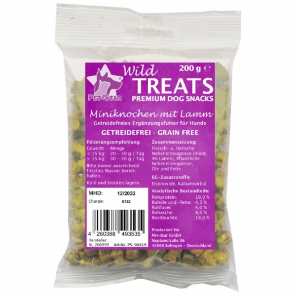 Wild Treats Miniknochen getreidefrei Lamm - 200g