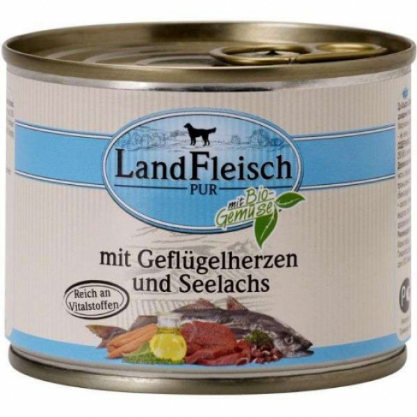 Landfleisch Classic 195g Geflügelherzen & Seelachs